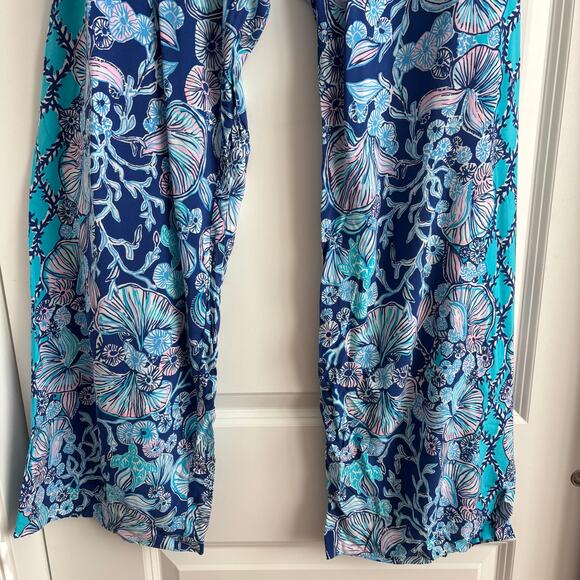 Lilly Pulitzer Bal Harbour Mid Pants Lapis Lazuli Mid Rise Palazzo Pants Sz XL - Picture 4 of 12